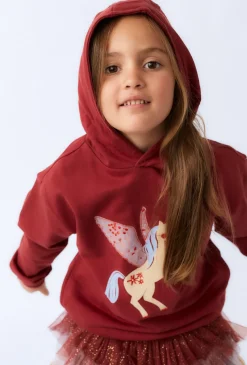 Bluza dziewczęca z kapturem – print jednorożca