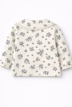 Bluza niemowlęca rozpinana w kwiatki z kołnierzem