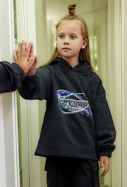 Bluza nierozpinana z kapturem dla dużej dziewczynki