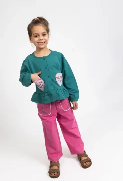 Bluza rozpinana na guziczki z serduszkami