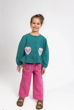 Bluza rozpinana na guziczki z serduszkami