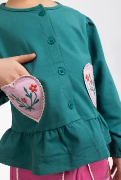 Bluza rozpinana na guziczki z serduszkami
