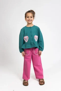 Bluza rozpinana na guziczki z serduszkami