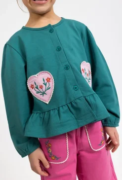 Bluza rozpinana na guziczki z serduszkami