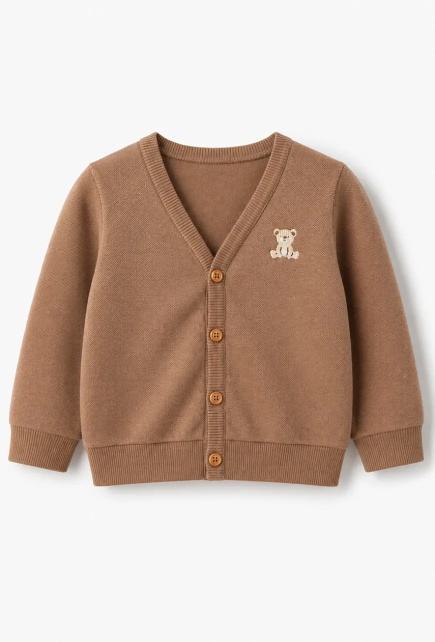 Bluza rozpinana niemowlęca z haftem misia