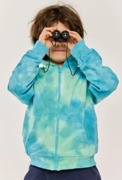 Bluza rozpinana tie-dye z kapturem dla chłopca