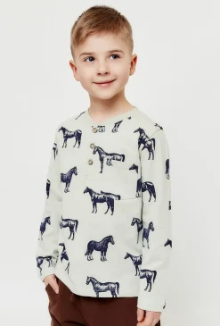 Bluza w stylu henley z nadrukiem