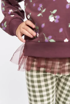 Bluza z nadrukiem i tiulowym dołem