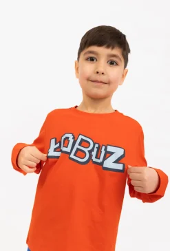 Bluzka chłopięca z długim rękawem z napisem
