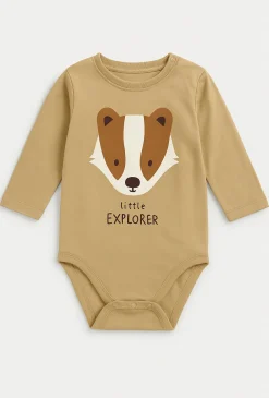 Body niemowlęce – beżowe z liskiem „Little Explorer".
