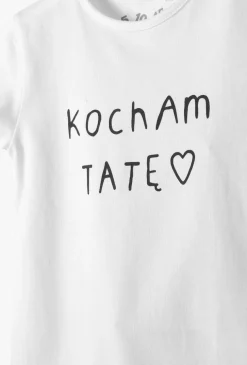 Body z krótkim rękawem z napisem „Kocham Tatę” dla dziewczynki