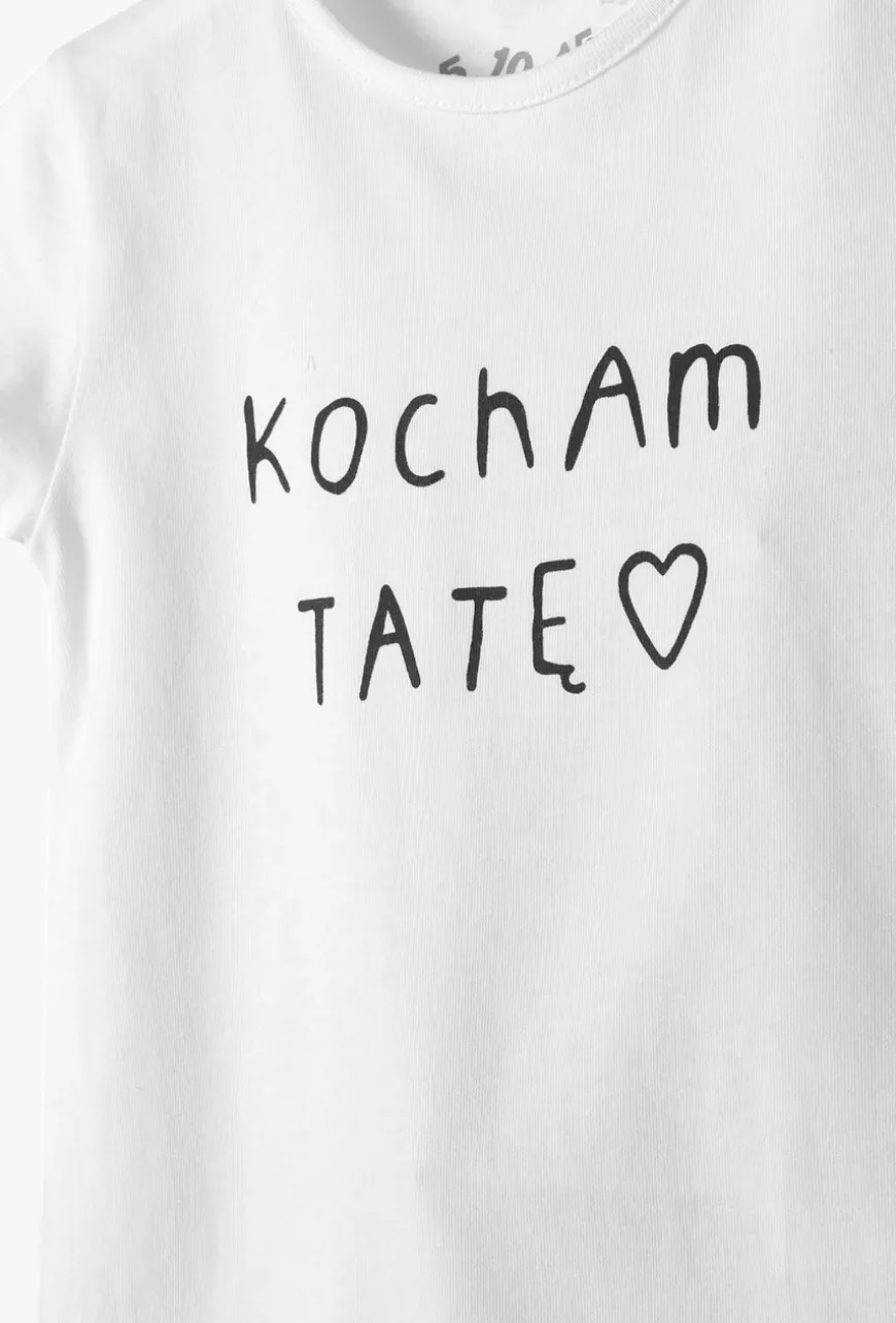Body z krótkim rękawem z napisem „Kocham Tatę” dla dziewczynki