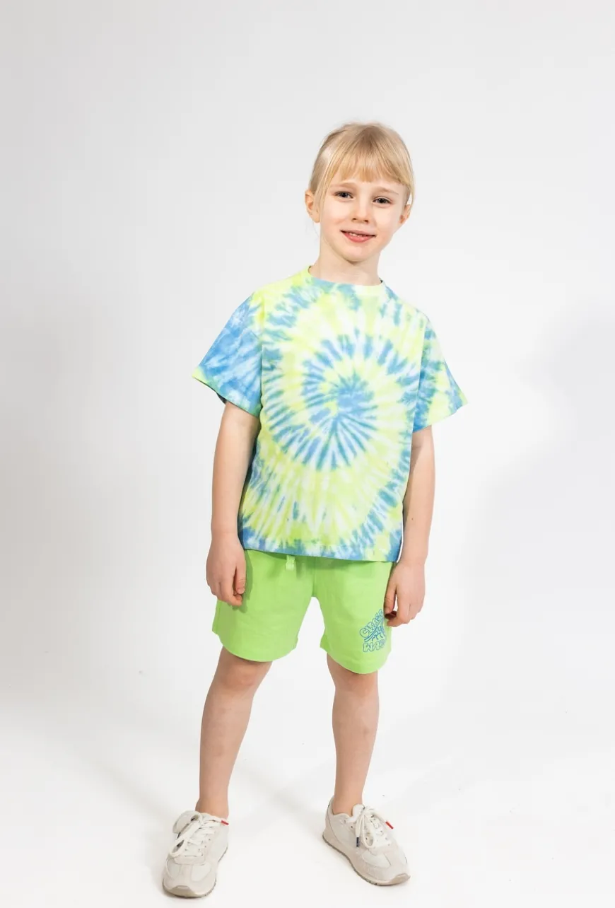 Chłopięca koszulka z krótkim rękawem w stylu tie-dye