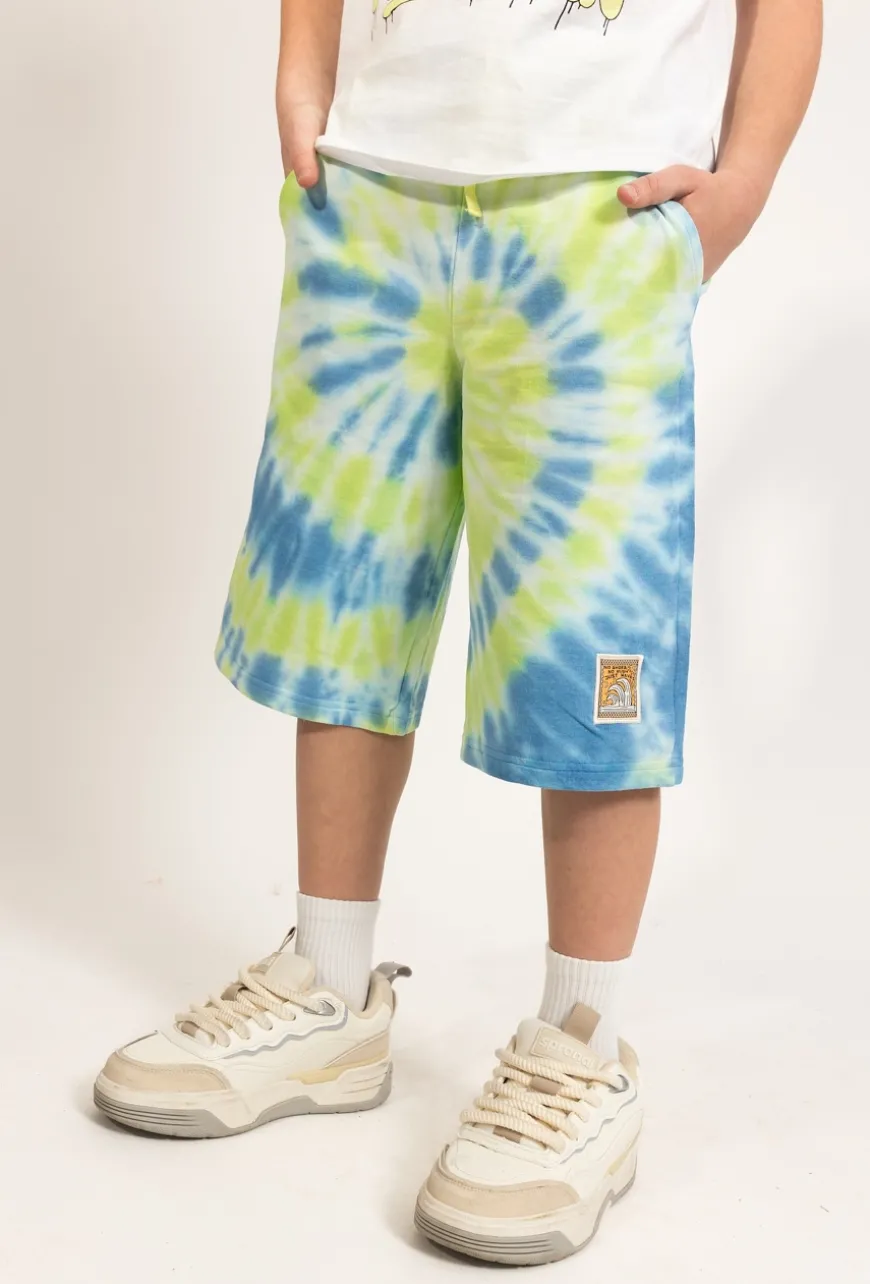 Chłopięce szorty dzianinowe z efektem tie-dye