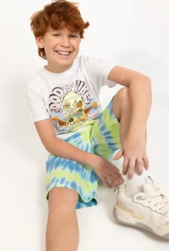 Chłopięce szorty dzianinowe z efektem tie-dye