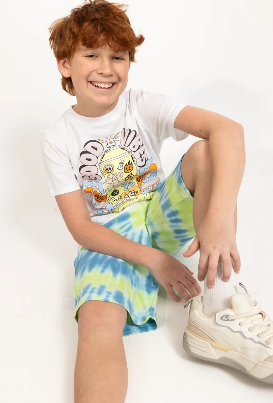 Chłopięce szorty dzianinowe z efektem tie-dye
