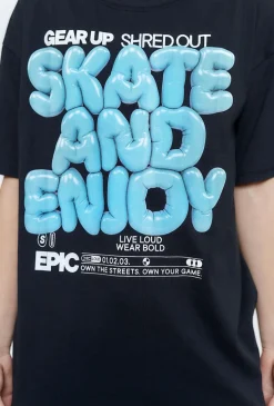 Chłopięcy t-shirt czarny z nadrukiem