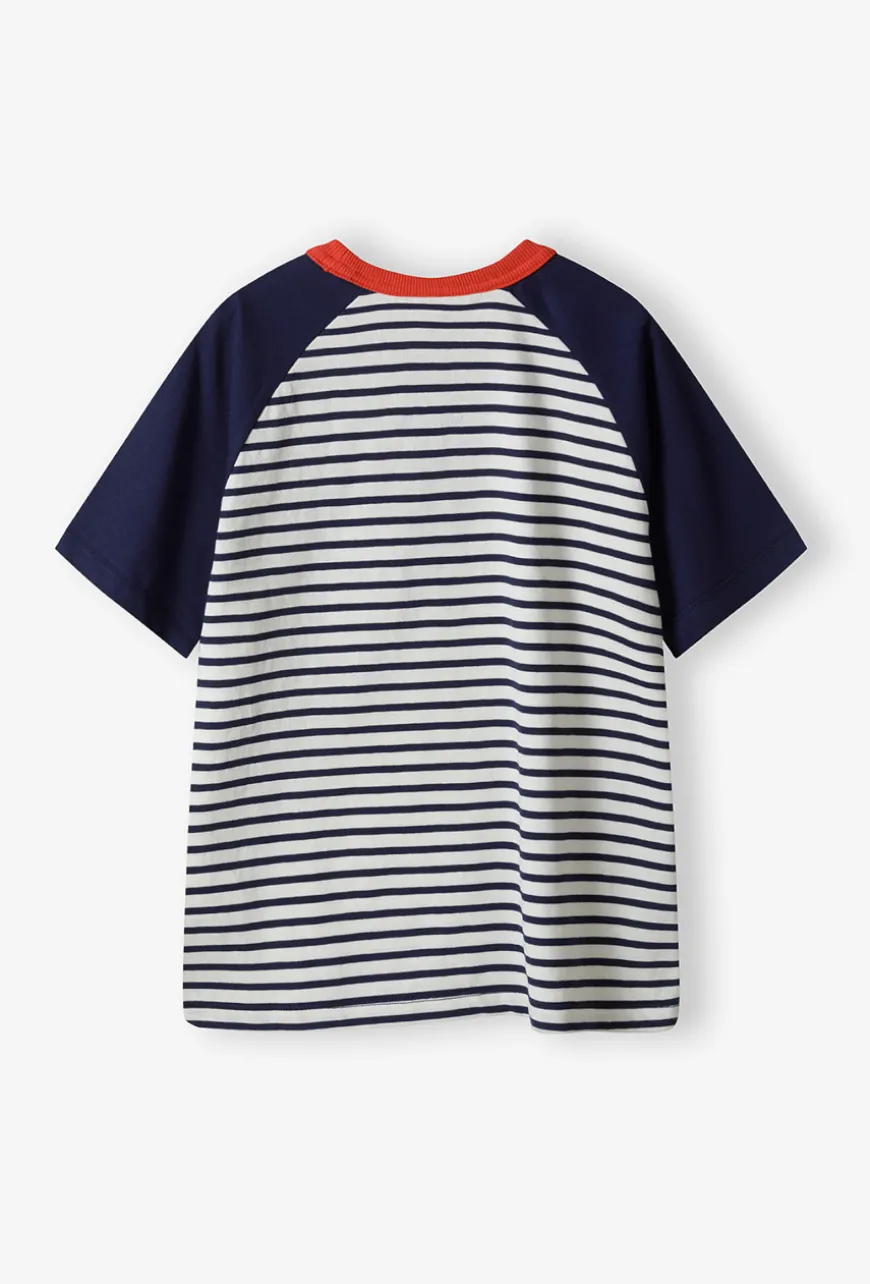 Chłopięcy T-shirt typu raglan w paski