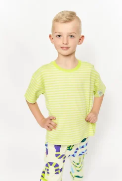 Chłopięcy t-shirt w jasnozielone paski