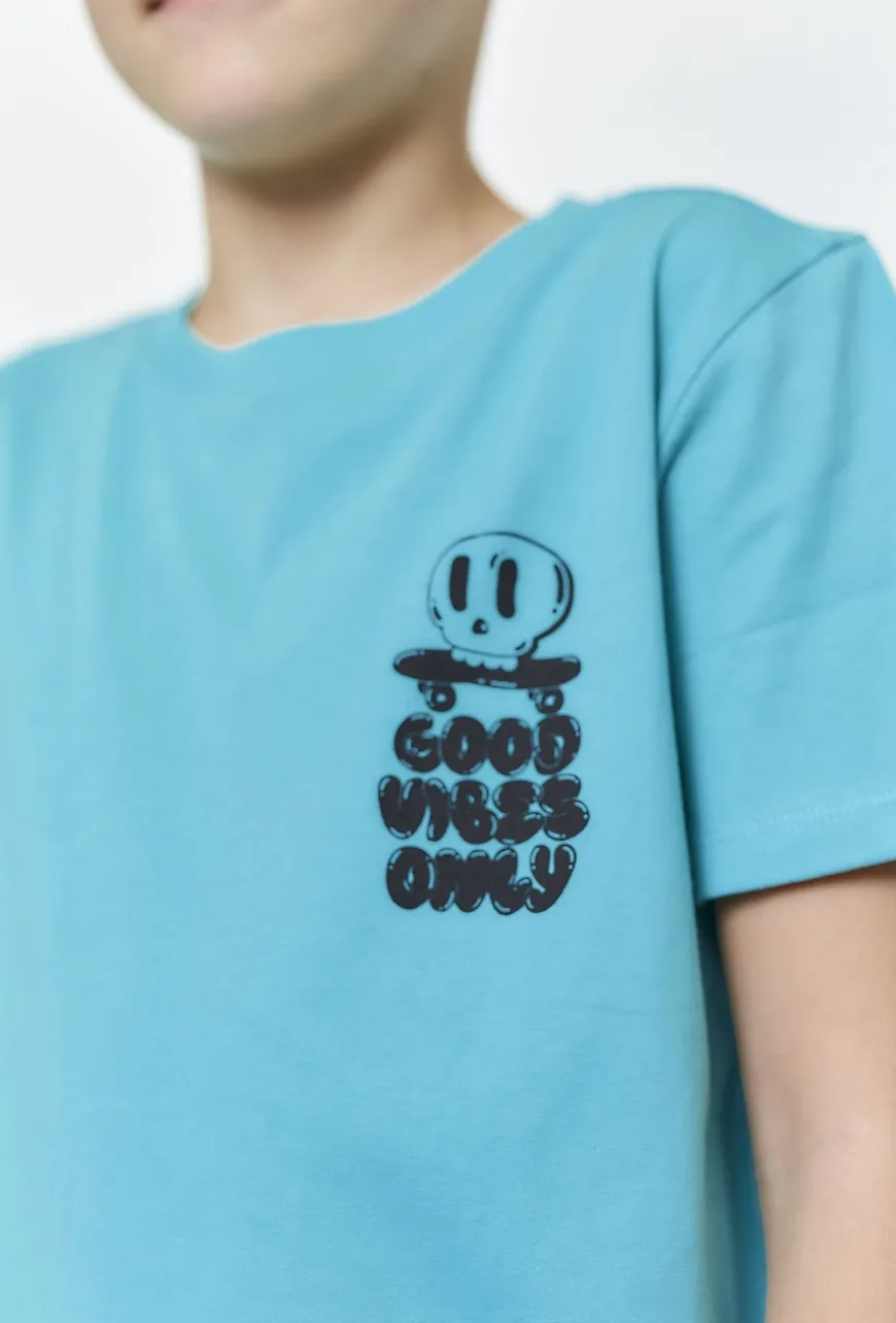 Chłopięcy t-shirt z małym nadrukiem