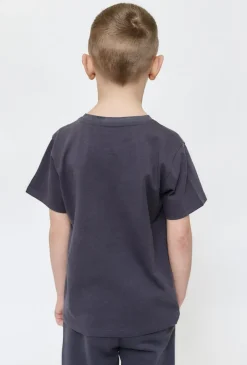 Chłopięcy t-shirt z nadrukiem – grafitowy