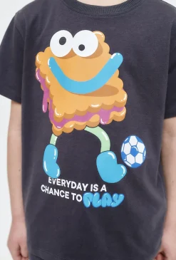 Chłopięcy t-shirt z nadrukiem – grafitowy
