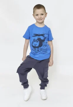 Chłopięcy t-shirt z nadrukiem helikoptera