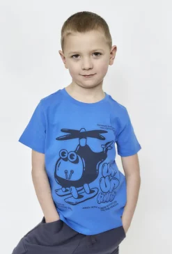Chłopięcy t-shirt z nadrukiem helikoptera