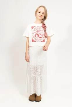 Crop top dziewczęcy - wisienki
