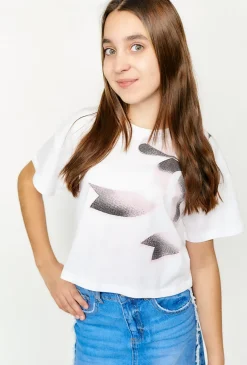 Crop top z graficznym nadrukiem