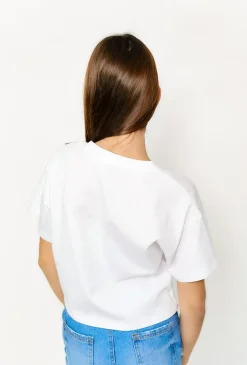 Crop top z graficznym nadrukiem