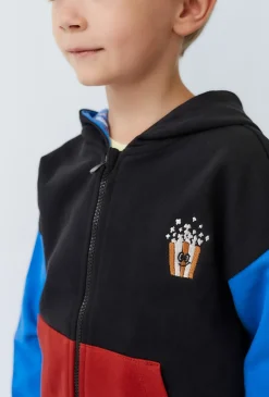 Czarna bluza chłopięca z kapturem i haftem - Limited Edition