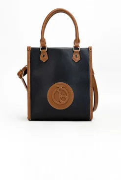 Czarno-brązowa mini shopperka nobo