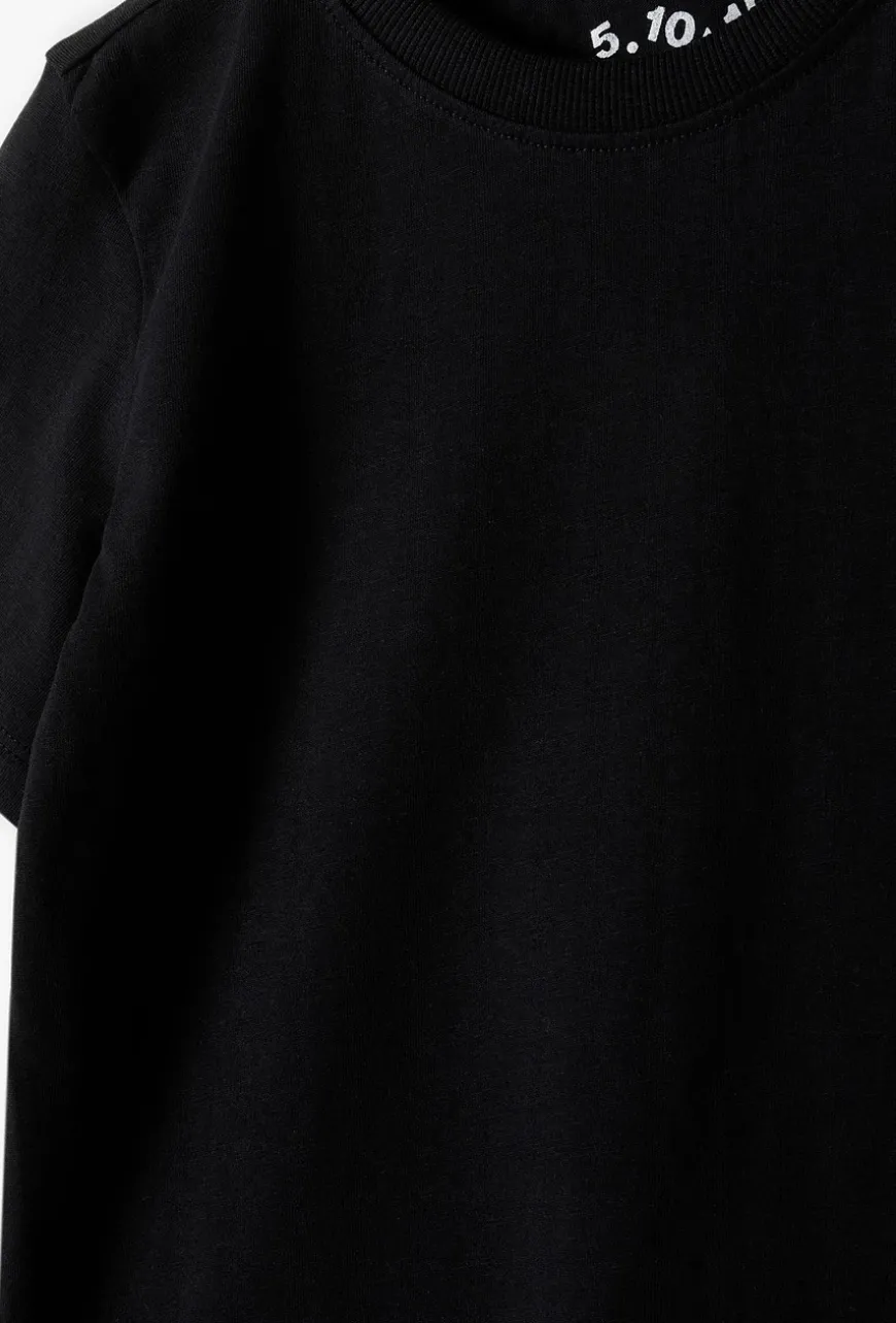 Czarny bawełniany t-shirt - Basic - 5.10.15.