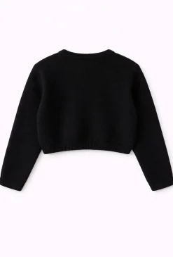Czarny sweter z dekoltem w serek
