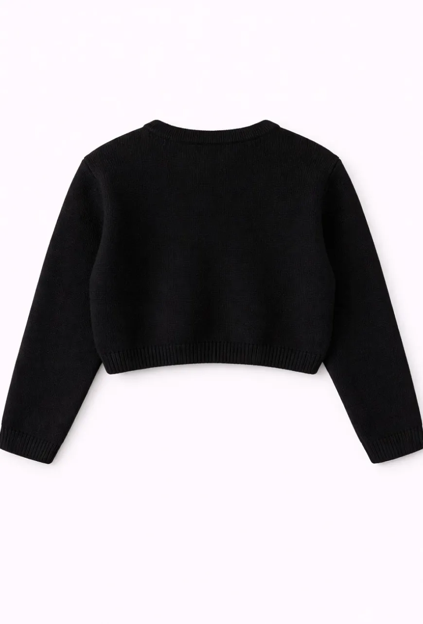 Czarny sweter z dekoltem w serek
