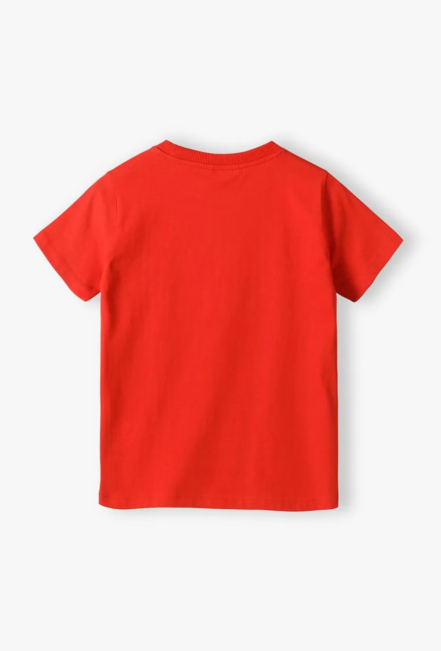Czerwony bawełniany t-shirt dla dziecka - Basic - 5.10.15.