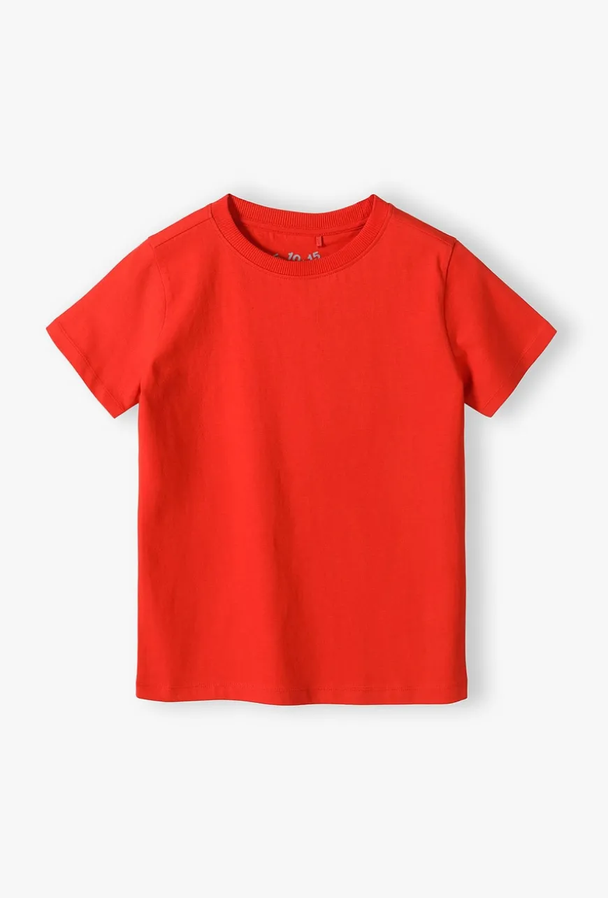 Czerwony bawełniany t-shirt dla dziecka - Basic - 5.10.15.