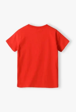 Czerwony t-shirt dla chłopca - Basic - Lincoln&Sharks