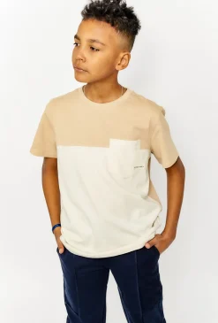 Dwukolorowy t-shirt z kieszonką