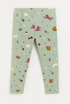 Dziewczęce legginsy z leśnym printem