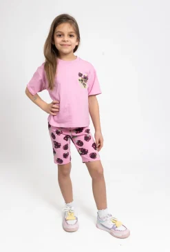 Dziewczęce legginsy 1/2 z nadrukiem jeżyn