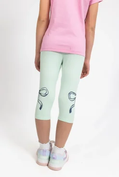 Dziewczęce legginsy 3/4 z nadrukiem kokardek