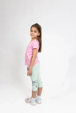 Dziewczęce legginsy 3/4 z nadrukiem kokardek