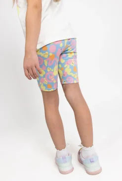 Dziewczęce legginsy 1/2 z wesołym nadrukiem