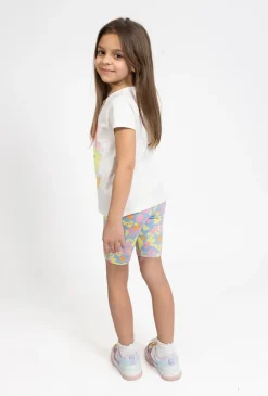 Dziewczęce legginsy 1/2 z wesołym nadrukiem