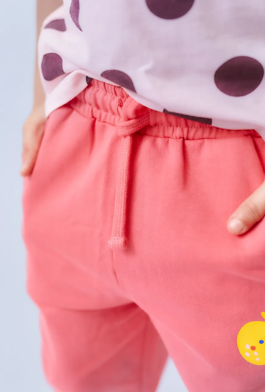 Dziewczęce spodnie dresowe comfort fit z kieszeniami