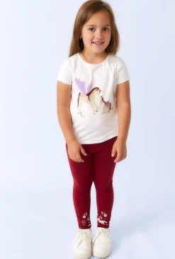 Dziewczęcy T-shirt z nadrukiem jednorożców