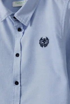 Elegancka niebieska koszula dla chłopca - długi rękaw