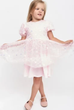 Elegancka sukienka dla dziewczynki z ozdobnym tiulem